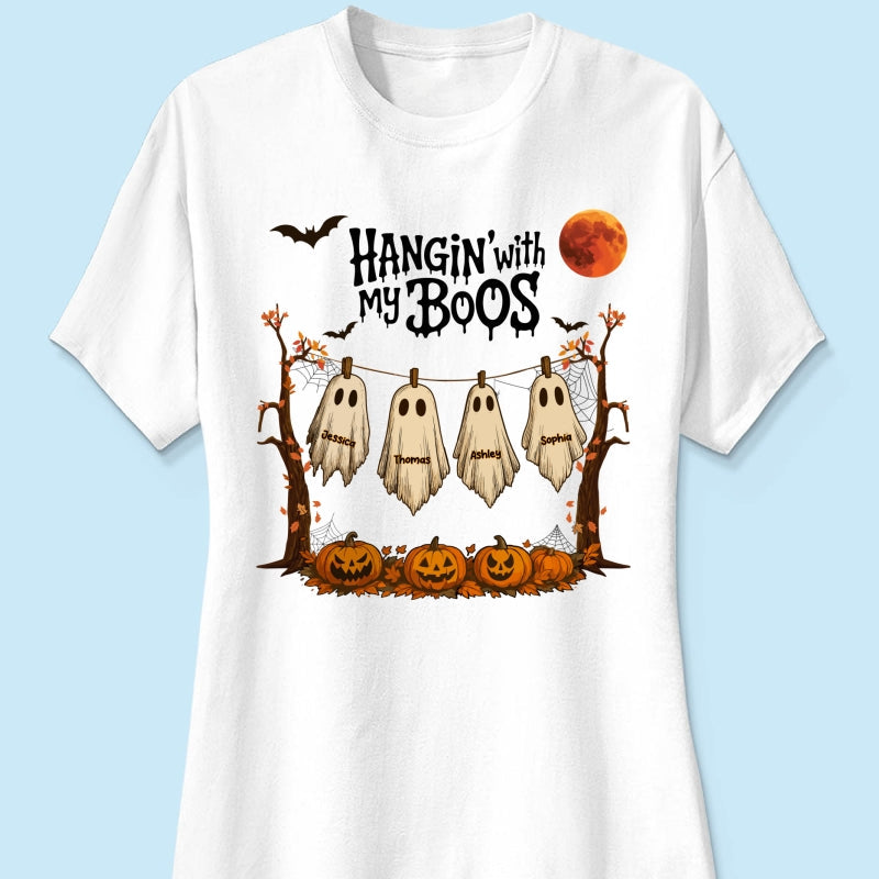 Hangin' With My Boos Halloween Personalized Shirt, Gift For Grandma