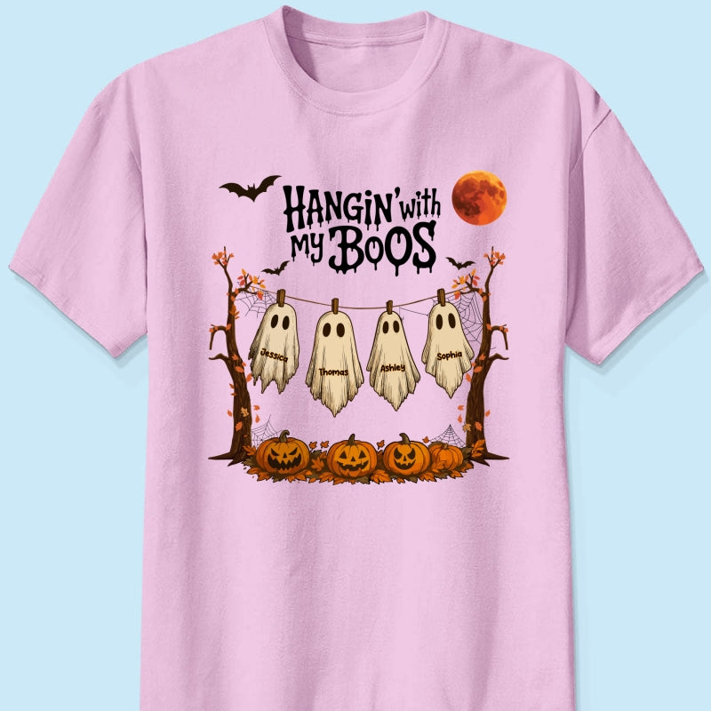 Hangin' With My Boos Halloween Personalized Shirt, Gift For Grandma
