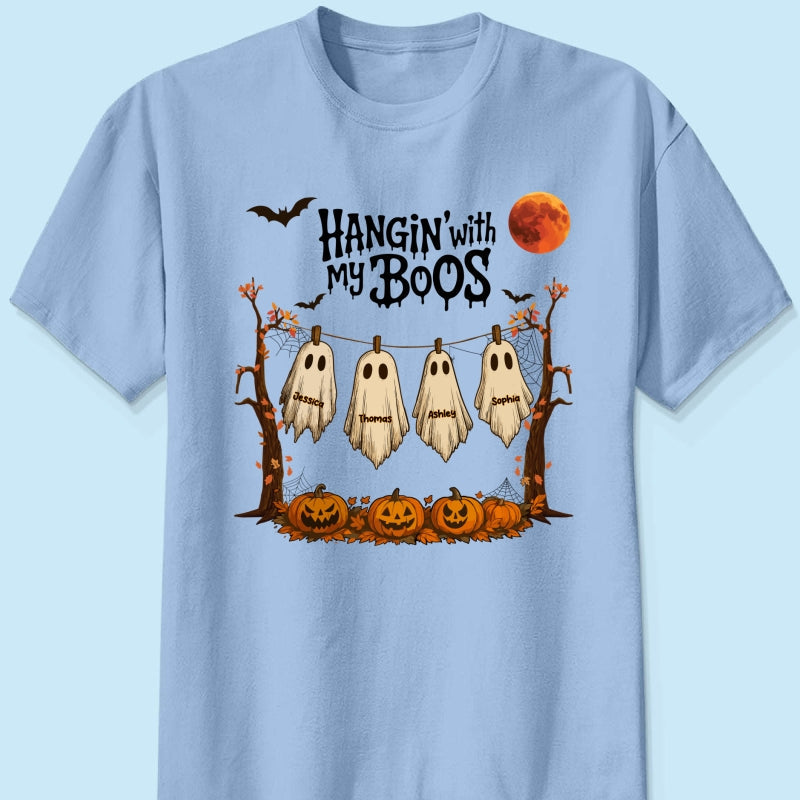 Hangin' With My Boos Halloween Personalized Shirt, Gift For Grandma