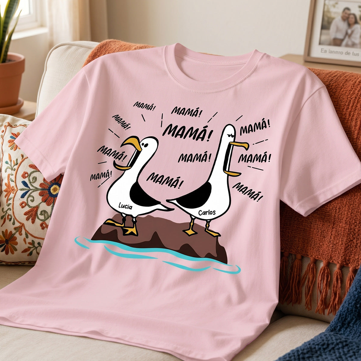 Gaviota Mam Mam Mam - Camiseta Personalizada - Regalo Divertido del Da de la Madre para Mam