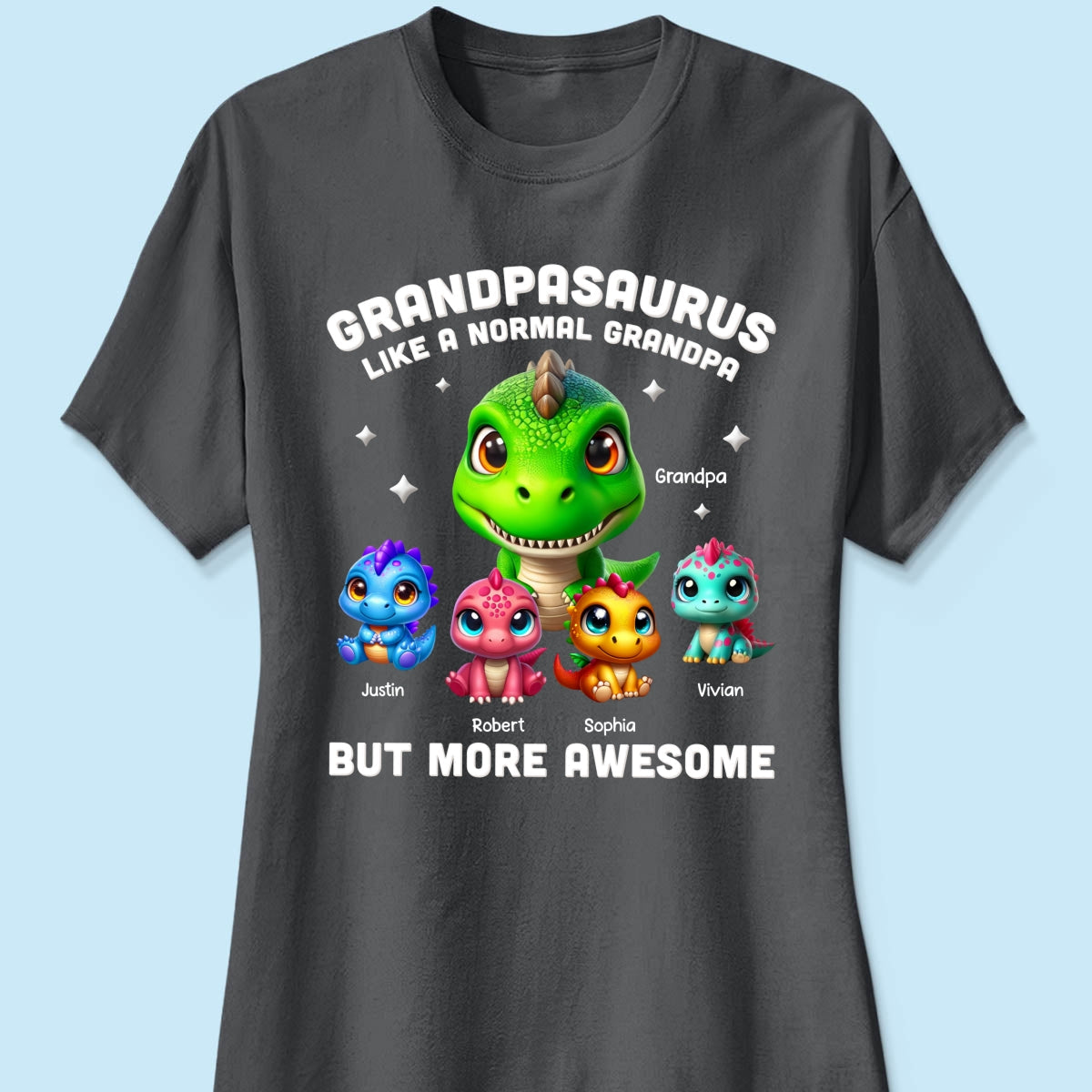 Daddysaurus Grandpasaurus 3D Dinosaurs Personalized Shirt, Father's Day Gift For Dad, For Grandpa