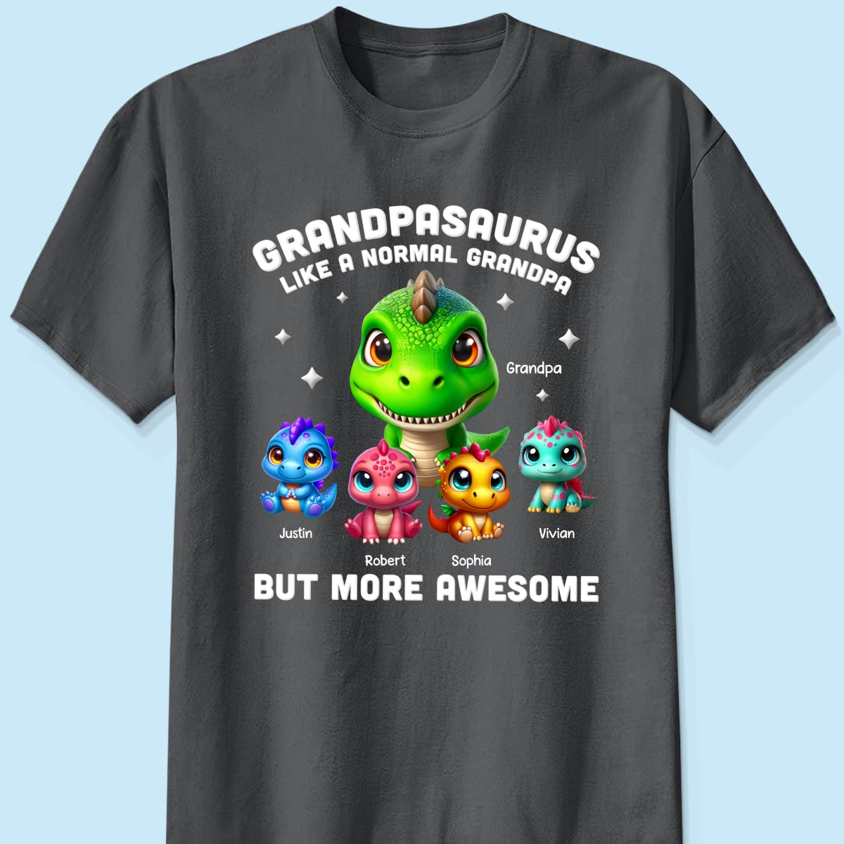 Daddysaurus Grandpasaurus 3D Dinosaurs Personalized Shirt, Father's Day Gift For Dad, For Grandpa