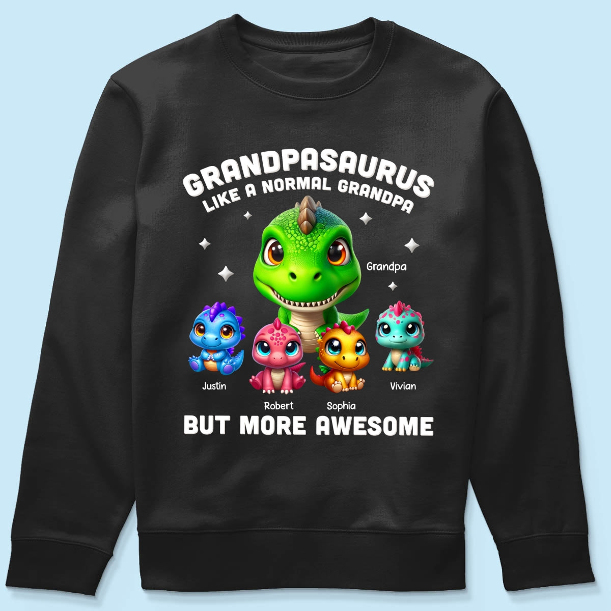 Daddysaurus Grandpasaurus 3D Dinosaurs Personalized Shirt, Father's Day Gift For Dad, For Grandpa