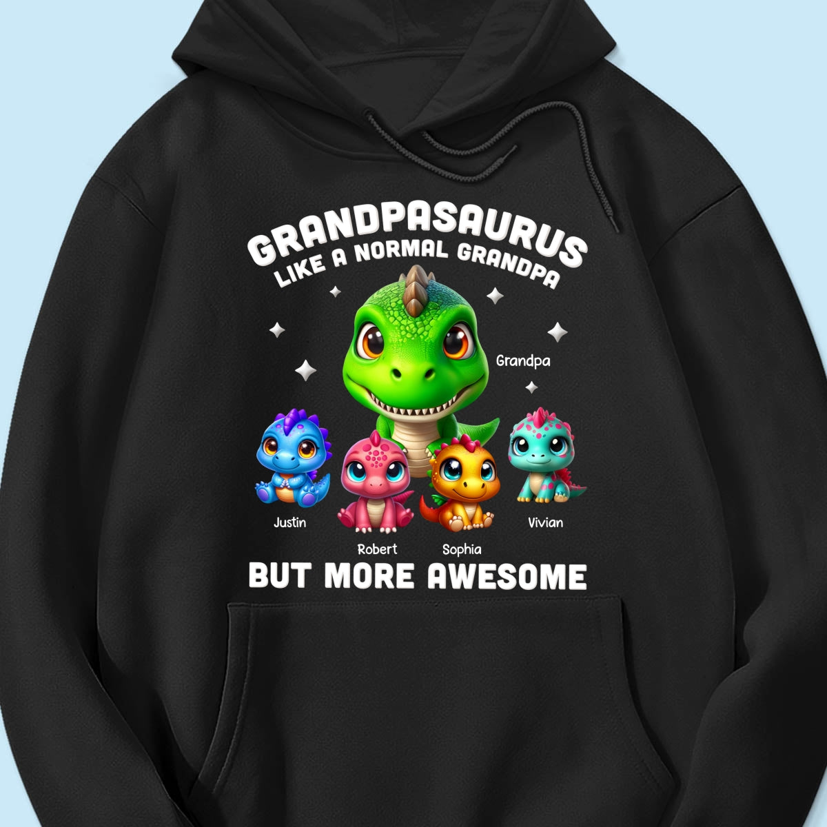 Daddysaurus Grandpasaurus 3D Dinosaurs Personalized Shirt, Father's Day Gift For Dad, For Grandpa