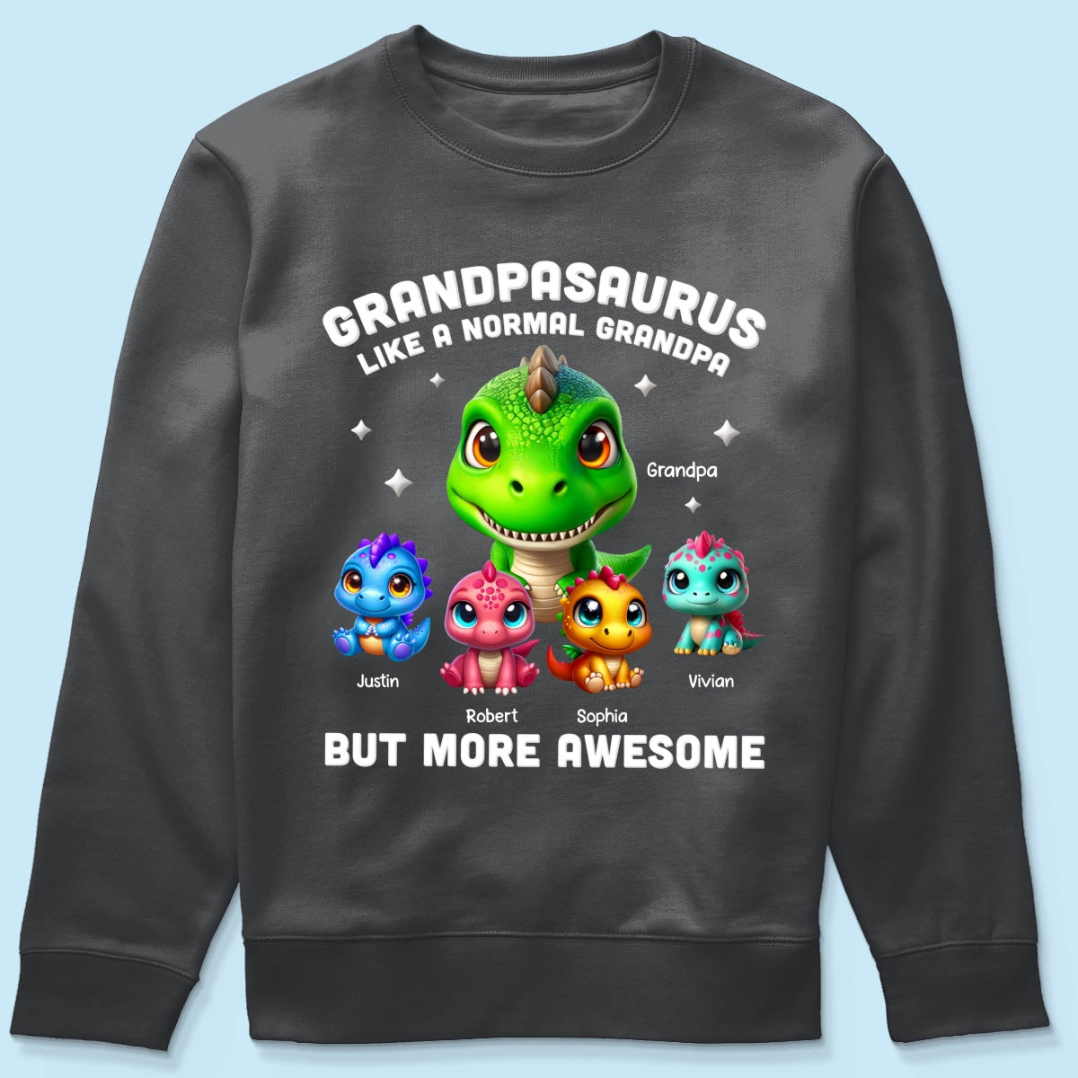 Daddysaurus Grandpasaurus 3D Dinosaurs Personalized Shirt, Father's Day Gift For Dad, For Grandpa