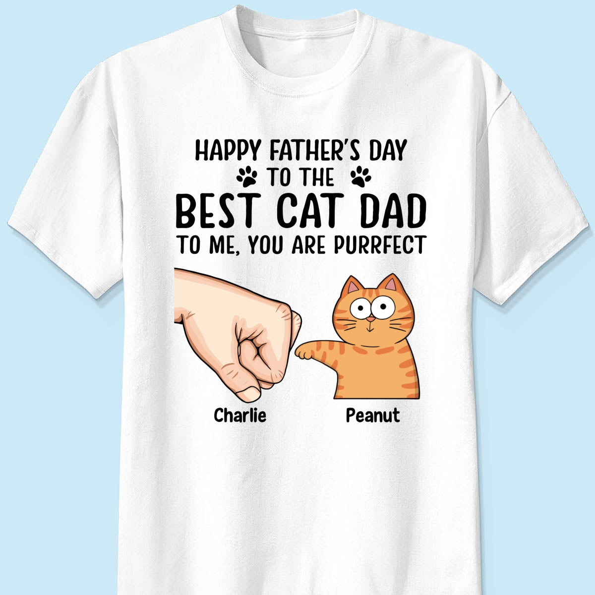 Happy Father‘s Day To The Best Cat Dad Personalized Shirt, Father's Day Gift For Cat Dad, Husband, Boyfriend