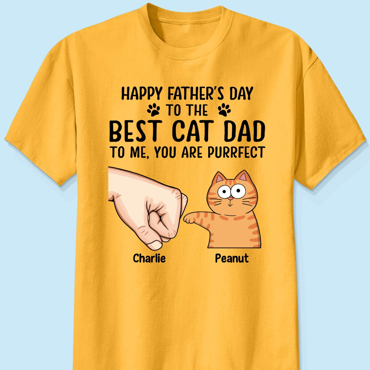 Happy Father‘s Day To The Best Cat Dad Personalized Shirt, Father's Day Gift For Cat Dad, Husband, Boyfriend