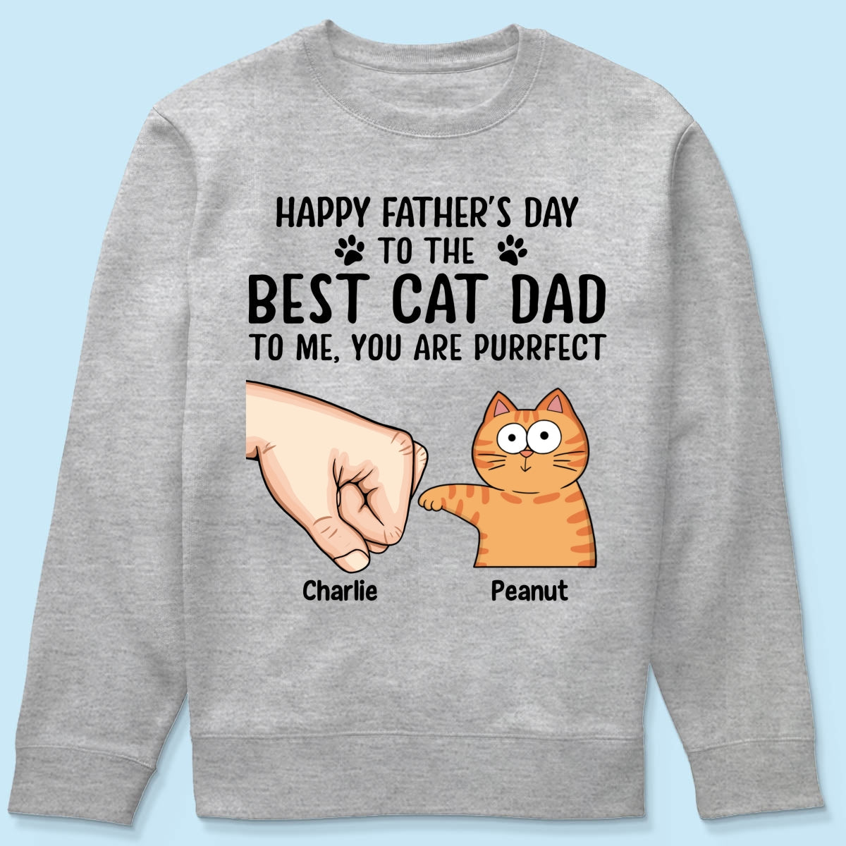 Happy Father‘s Day To The Best Cat Dad Personalized Shirt, Father's Day Gift For Cat Dad, Husband, Boyfriend