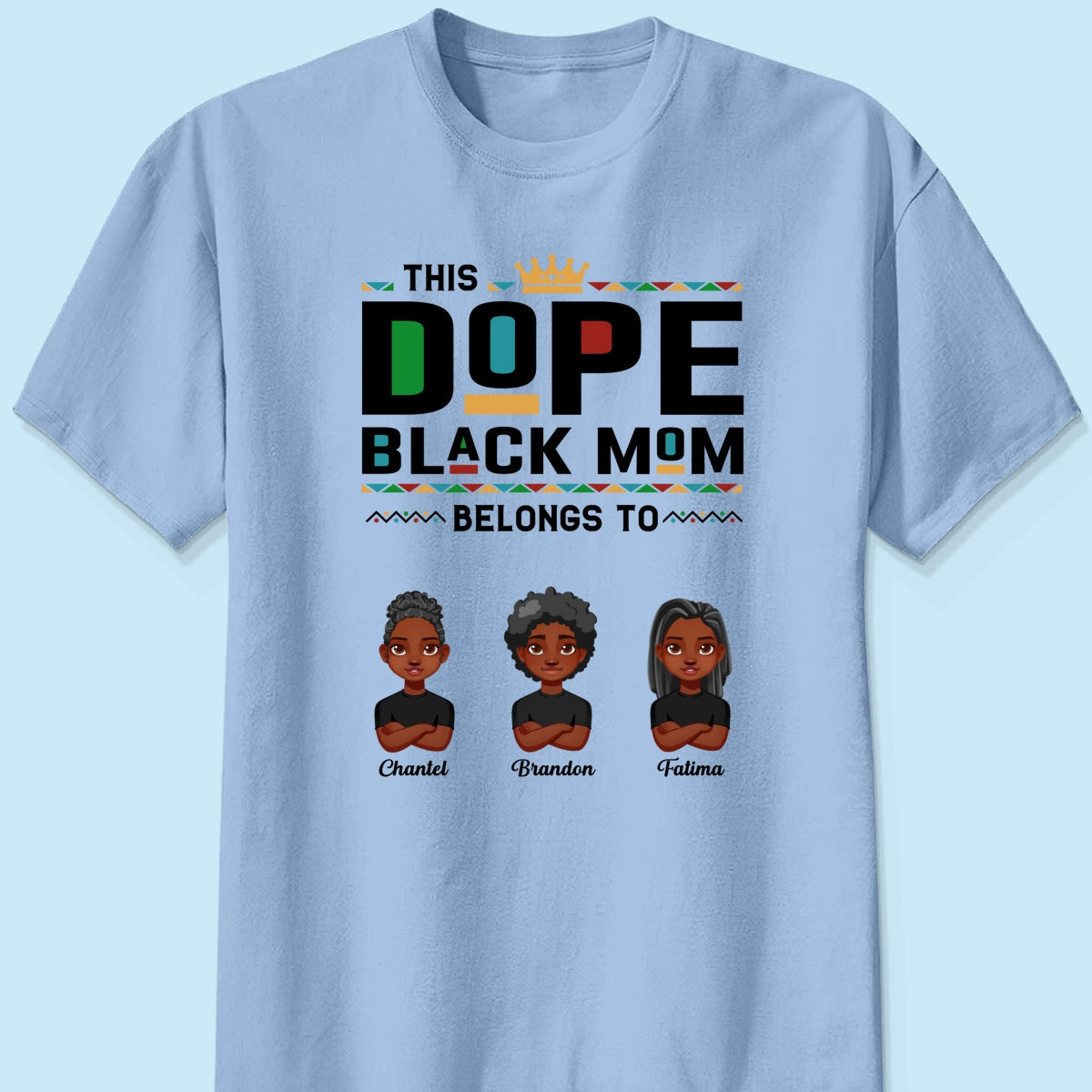 This Dope Black Mom Dad Belongs To Cute Vector Kids Personalized Shirt