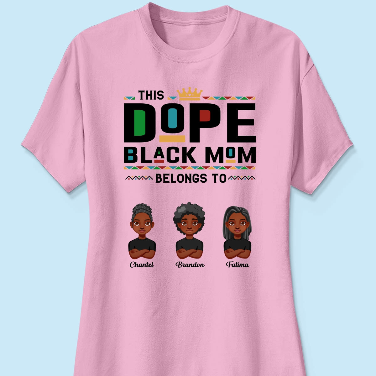 This Dope Black Mom Dad Belongs To Cute Vector Kids Personalized Shirt