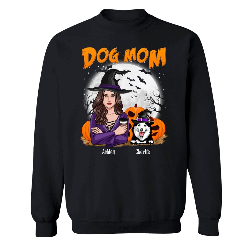Dog Mom Halloween Woman Front View Vector Personalized Shirt