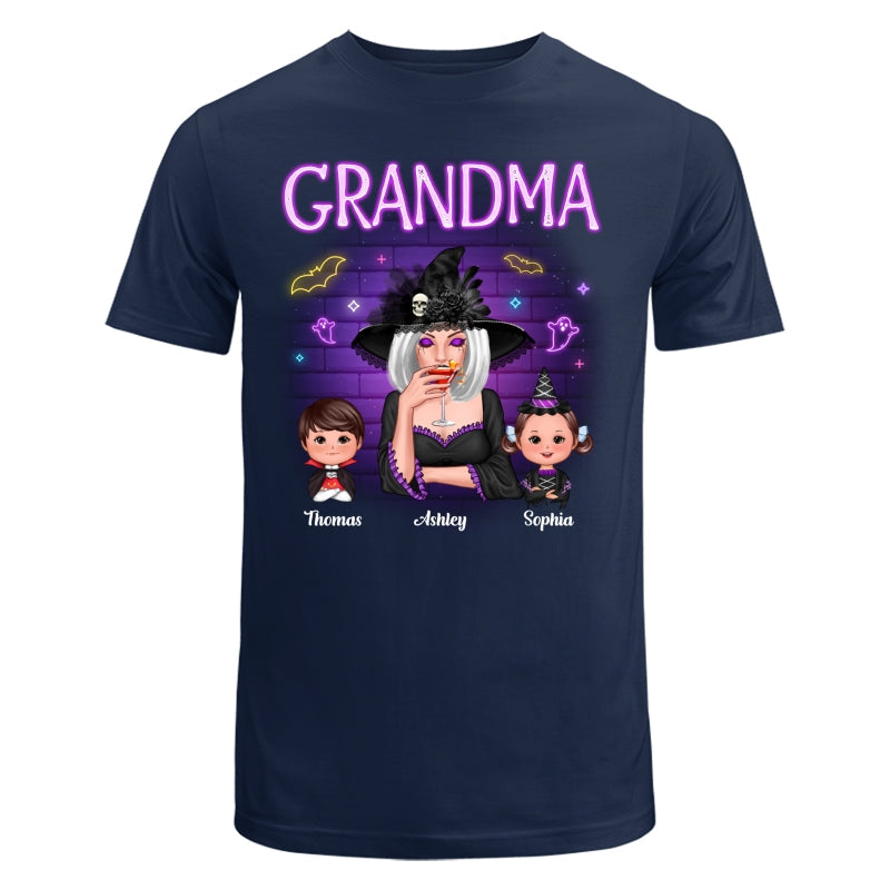 Grandma Mom Halloween Neon Light Personalized Shirt