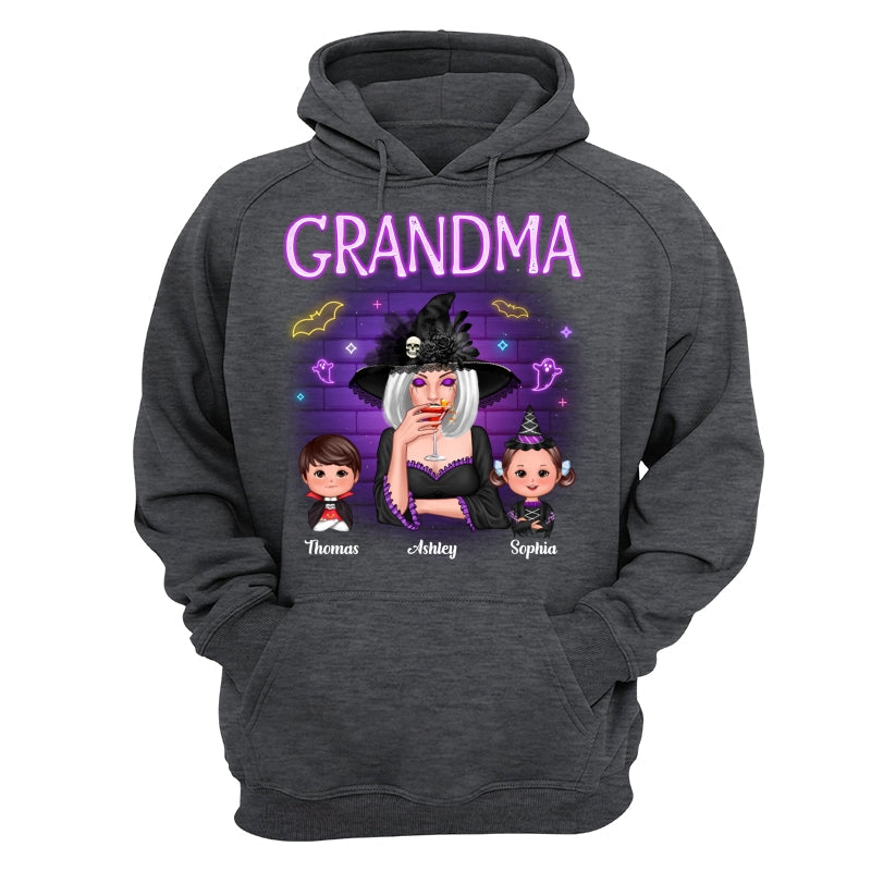Grandma Mom Halloween Neon Light Personalized Shirt