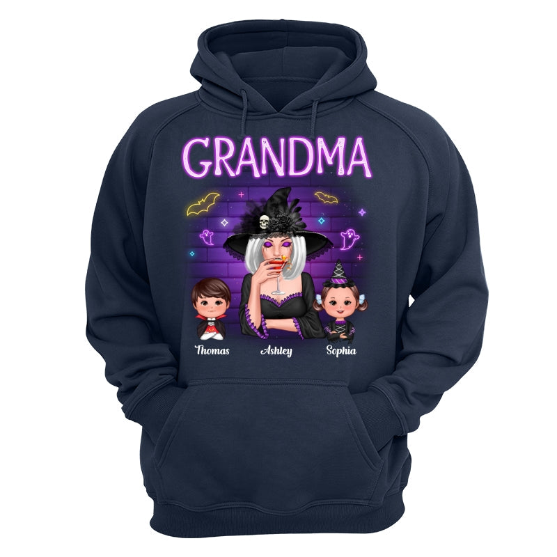 Grandma Mom Halloween Neon Light Personalized Shirt