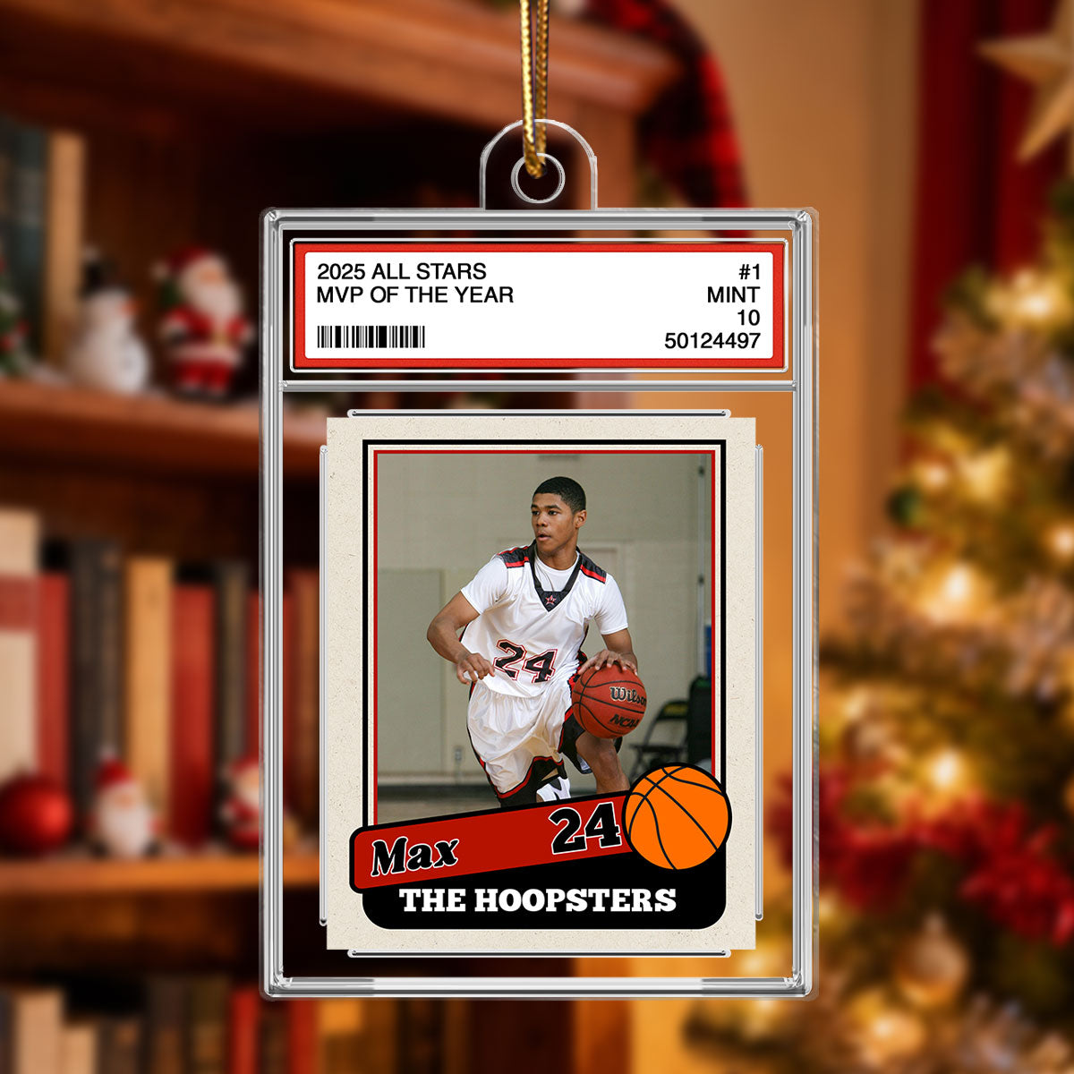 The MVP Sport Custom Photo Trading Card Style - Personalized Acrylic Ornament - Christmas Gift For Teenage, Kid
