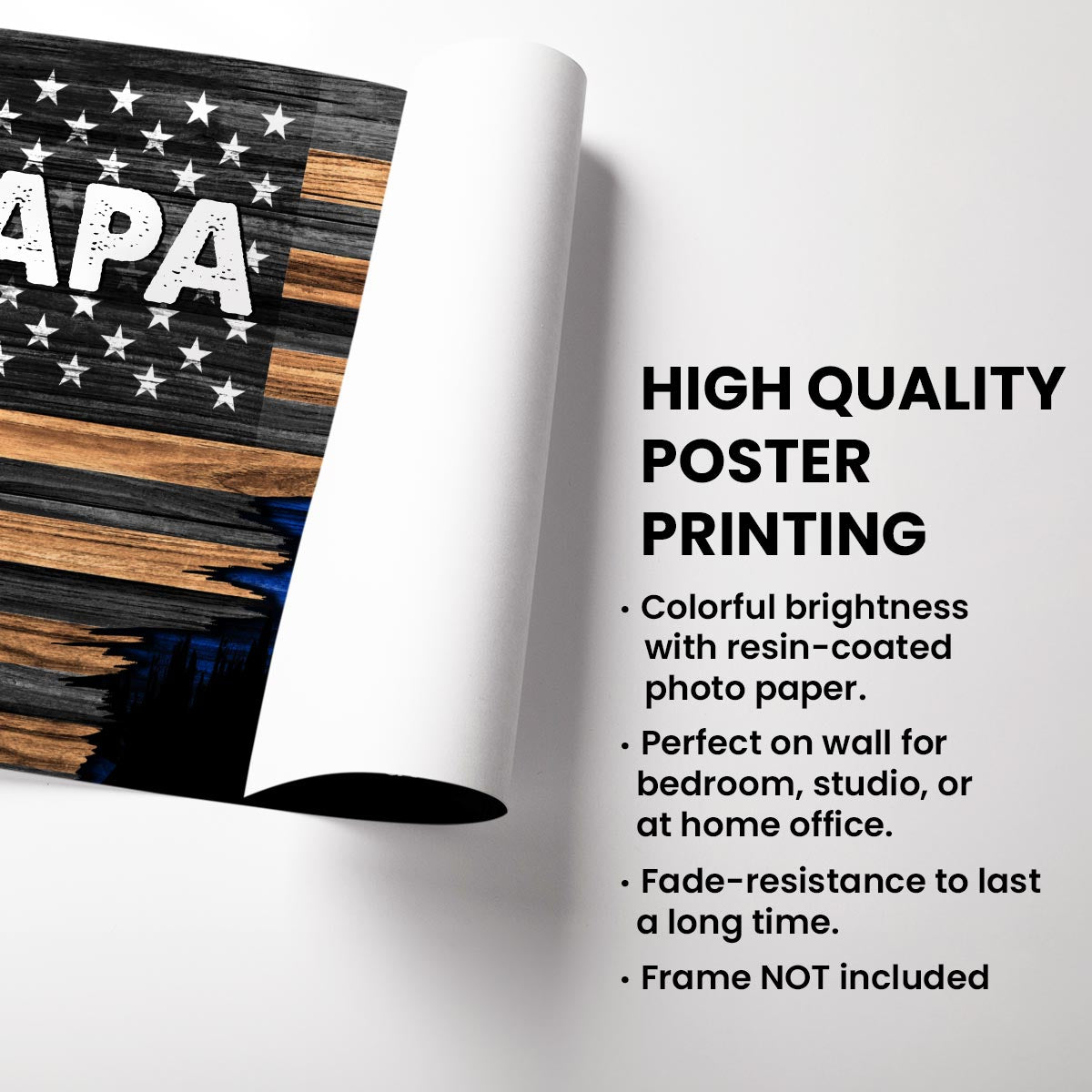 Dad Grandpa Papa Walking With Kids Half Nation Flag Personalized Horizontal Poster, For Dad, For Grandpa, For Husband