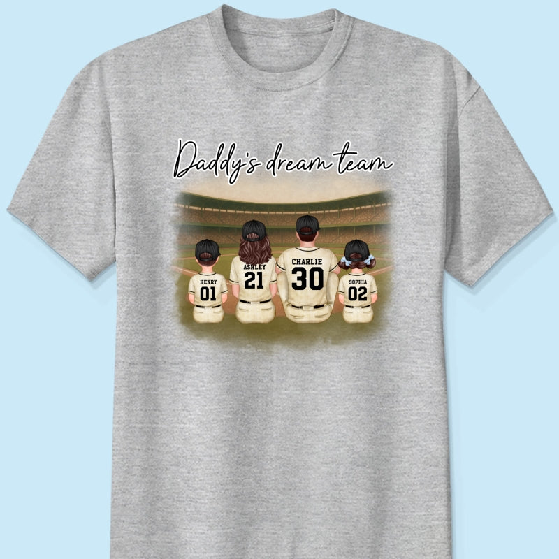 Retro Vintage Baseball Daddy's Dream Team Personalized Shirt, Gift For Dad
