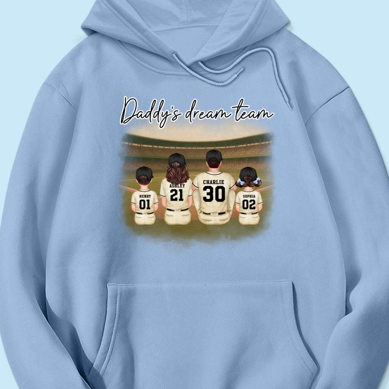 Retro Vintage Baseball Daddy's Dream Team Personalized Shirt, Gift For Dad