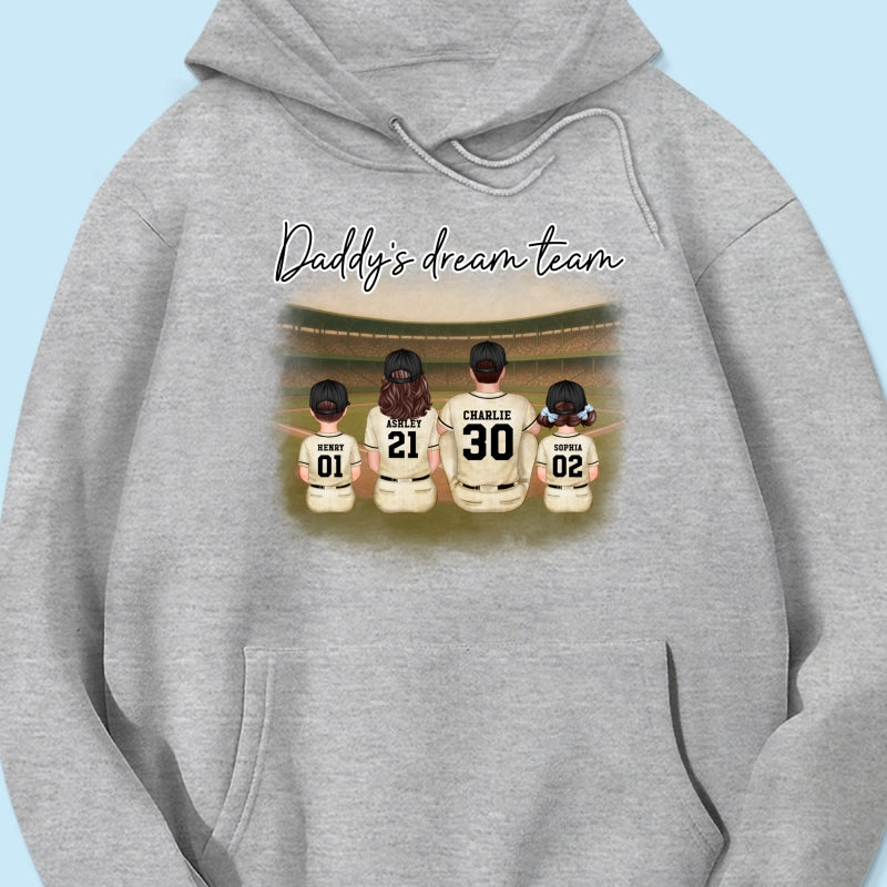 Retro Vintage Baseball Daddy's Dream Team Personalized Shirt, Gift For Dad