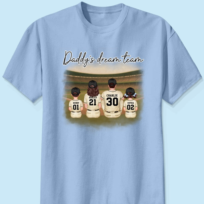 Retro Vintage Baseball Daddy's Dream Team Personalized Shirt, Gift For Dad