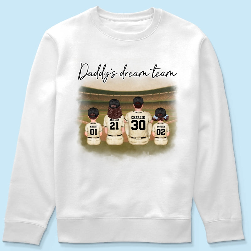 Retro Vintage Baseball Daddy's Dream Team Personalized Shirt, Gift For Dad