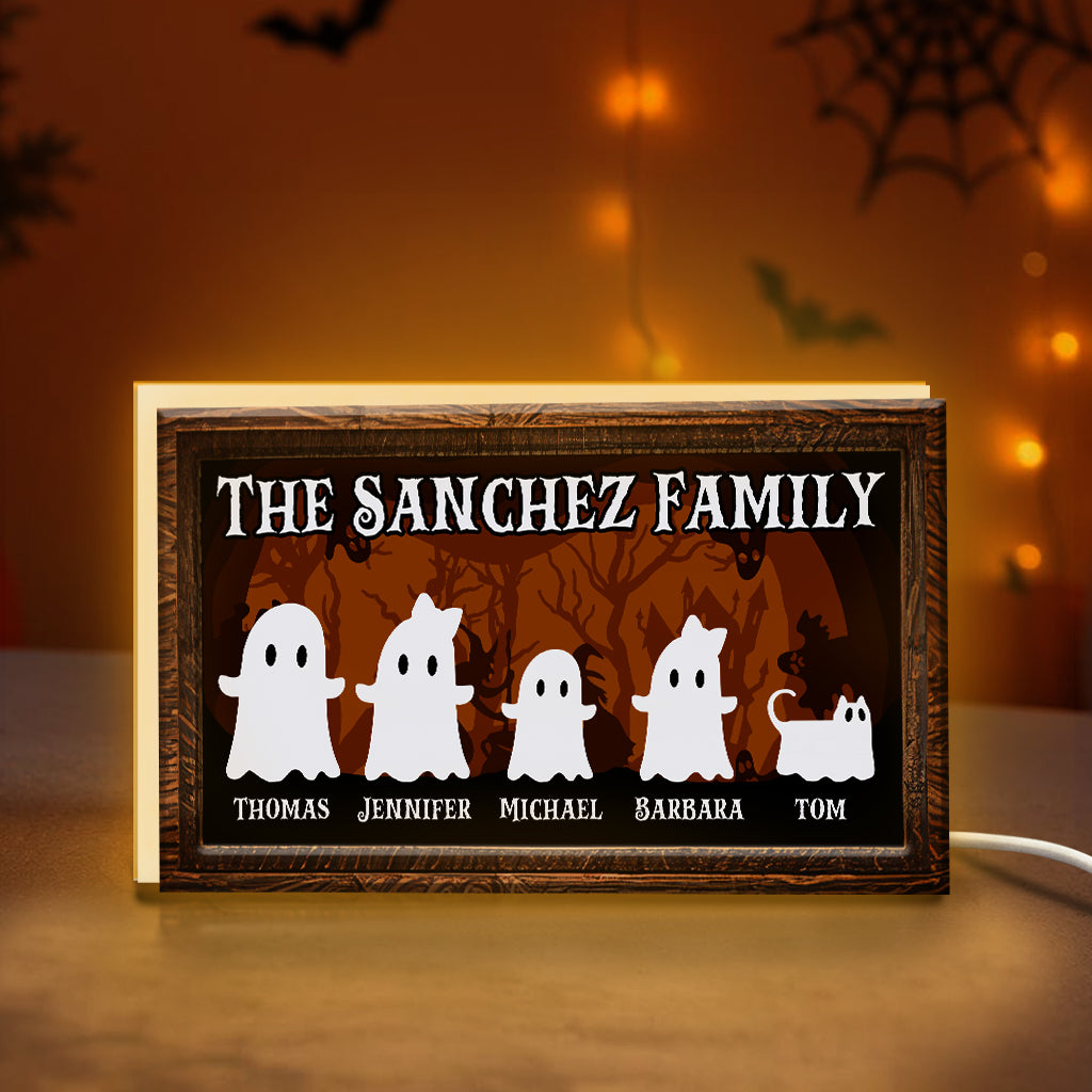 Halloween Ghost Family Tabletop Tiered Tray Decor Personalized LED Light Box