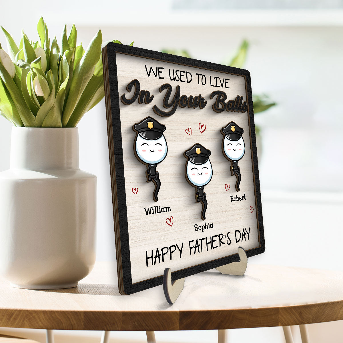 We Used To Live In Your Balls  Gift Personalized 2-Layer Wooden Plaque