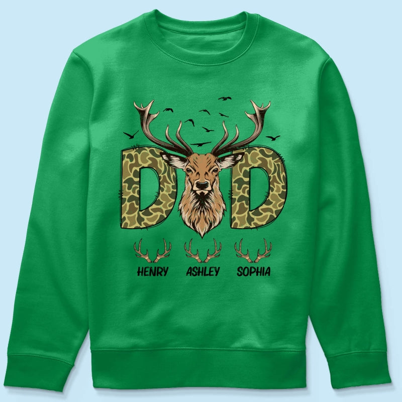 Buckin' Dad Hunting Camouflage Personalized Shirt, Father's Day Gift For Dad, Husband