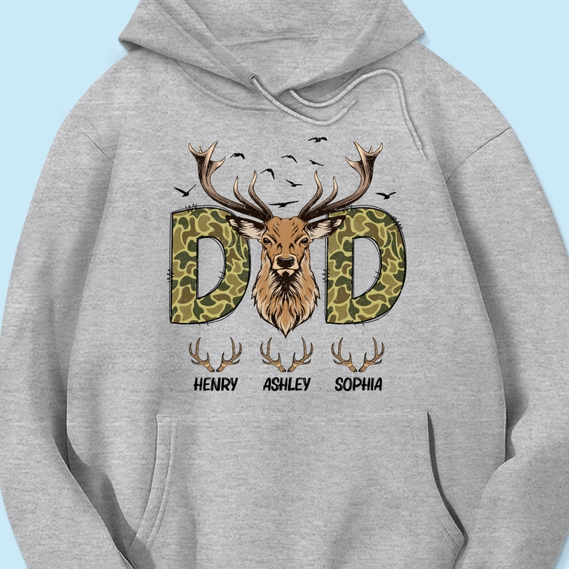 Buckin' Dad Hunting Camouflage Personalized Shirt, Father's Day Gift For Dad, Husband