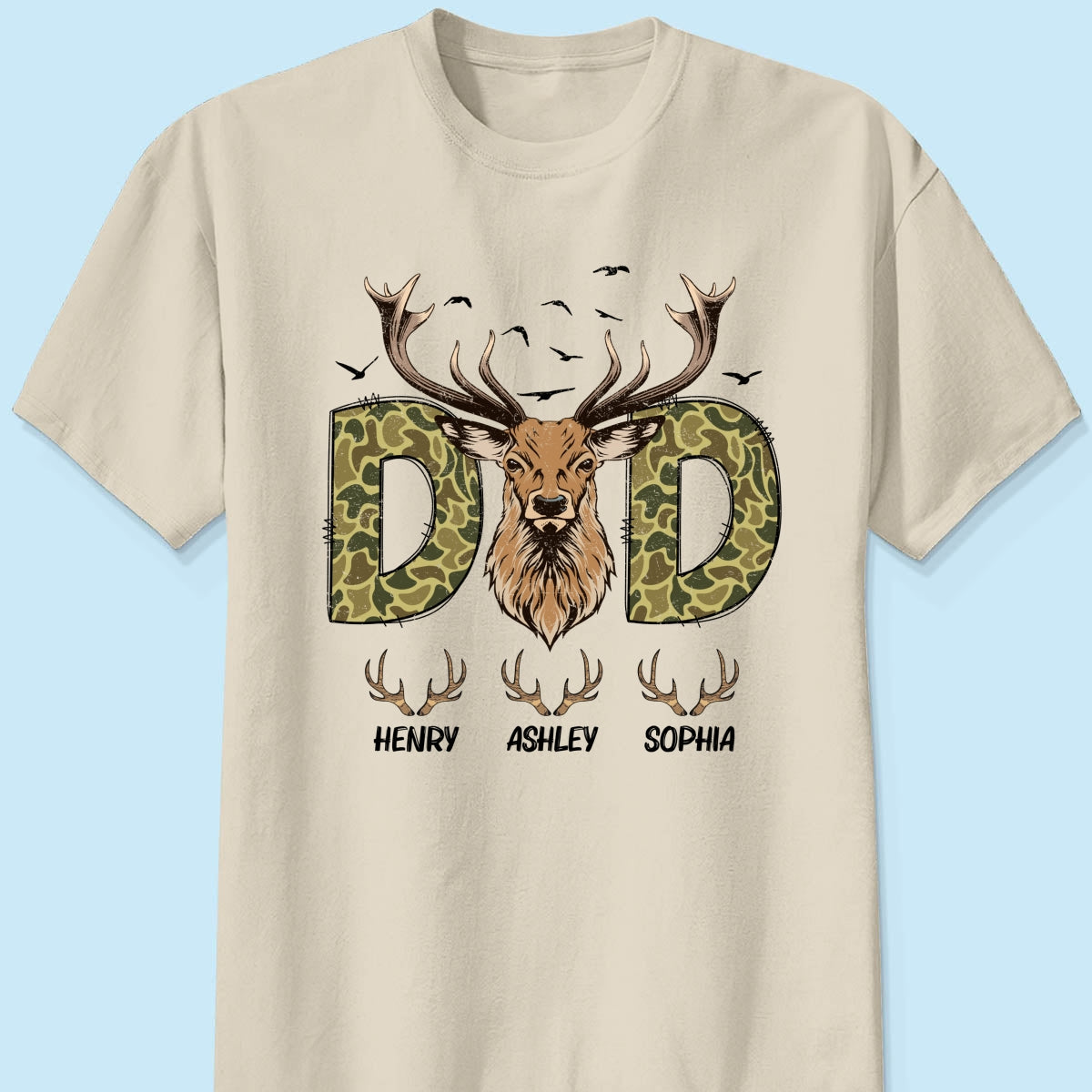 Buckin' Dad Hunting Camouflage Personalized Shirt, Father's Day Gift For Dad, Husband