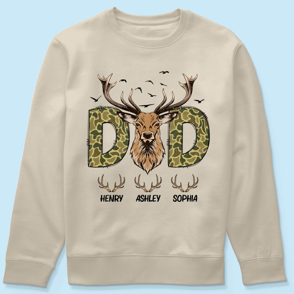 Buckin' Dad Hunting Camouflage Personalized Shirt, Father's Day Gift For Dad, Husband