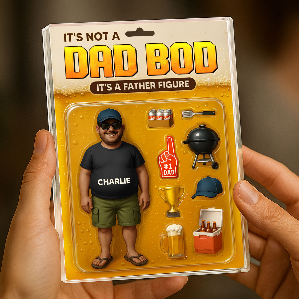 It's Not A Dad Bod, Father Figure Personalized Acrylic Block Plaque, Funny  gift