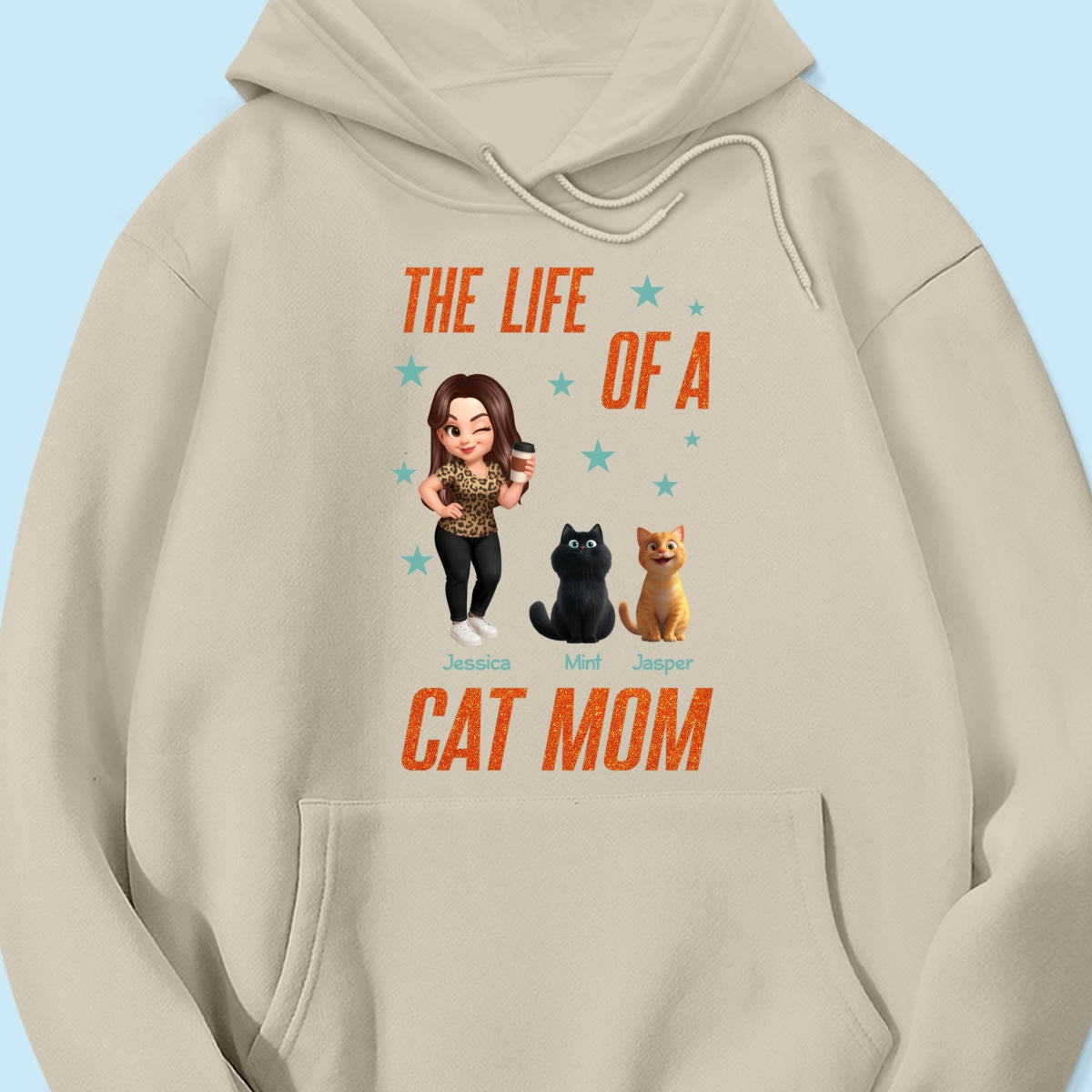 The Life Of A Cat Mom Pretty Woman & Cartoon Cats - Personalized Shirt