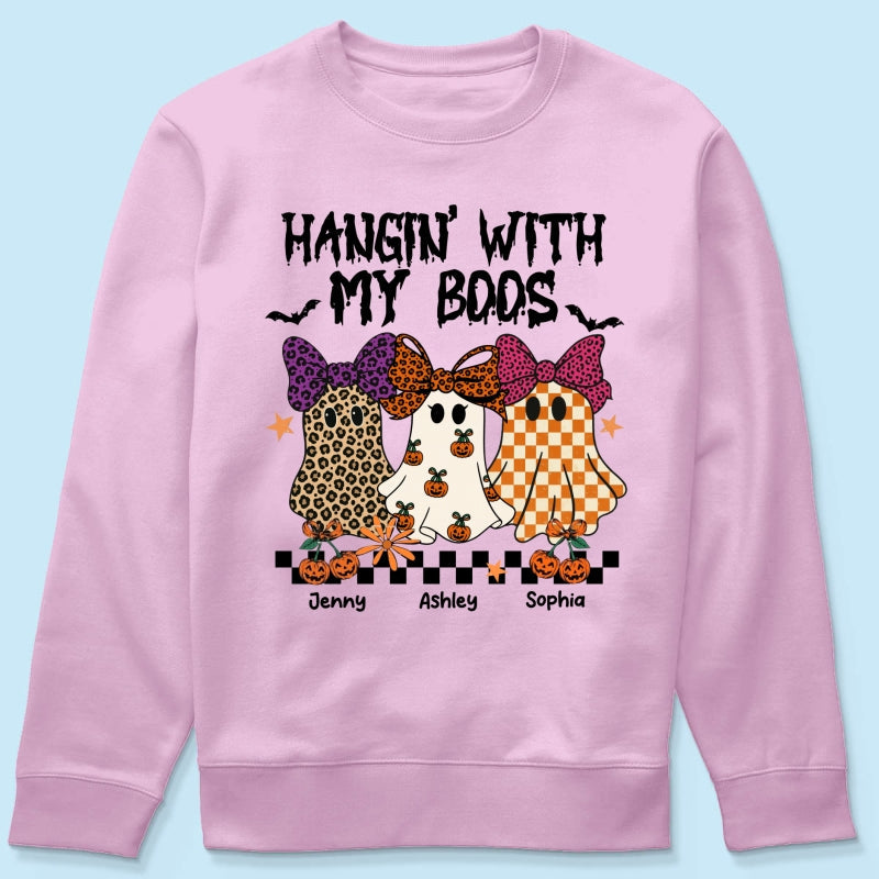 Hanging with my Boos Personalized Matching Besties Sweatshirt, Fall Gift for Besties