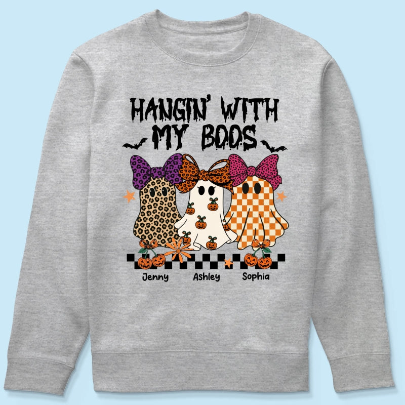 Hanging with my Boos Personalized Matching Besties Sweatshirt, Fall Gift for Besties