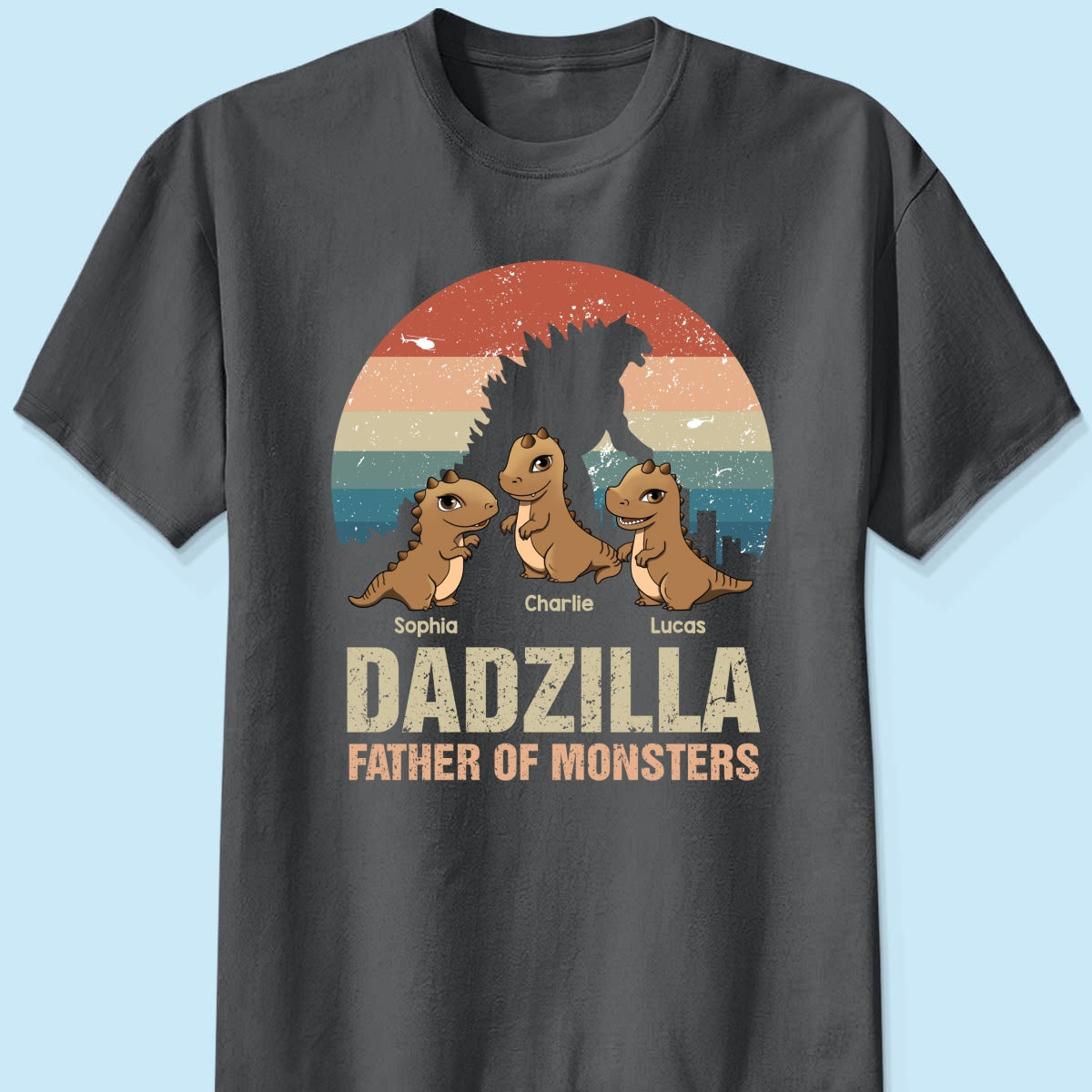 Dadzilla Retro Dinosaurs Personalized Shirt