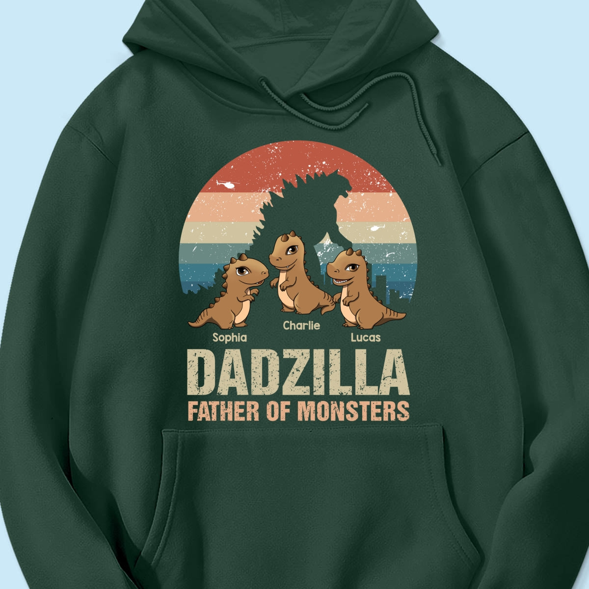 Dadzilla Retro Dinosaurs Personalized Shirt