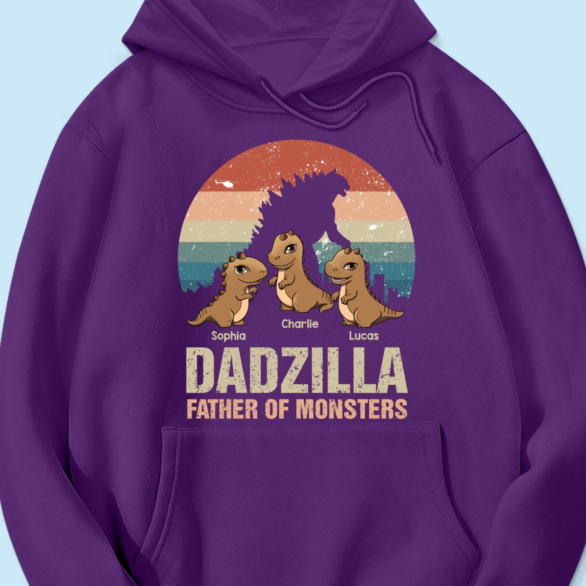 Dadzilla Retro Dinosaurs Personalized Shirt