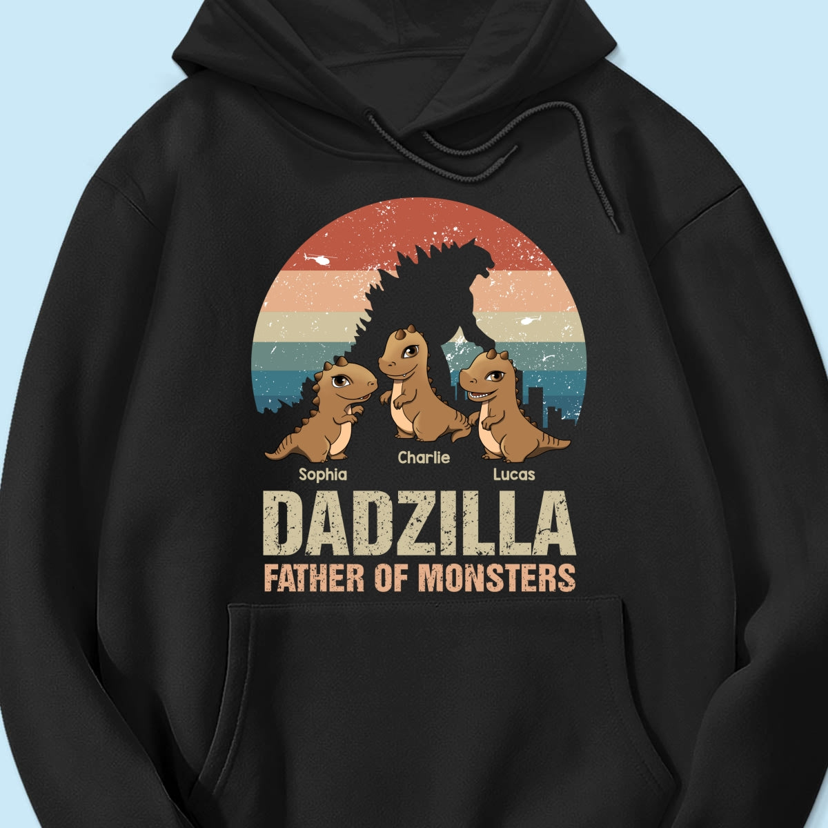 Dadzilla Retro Dinosaurs Personalized Shirt