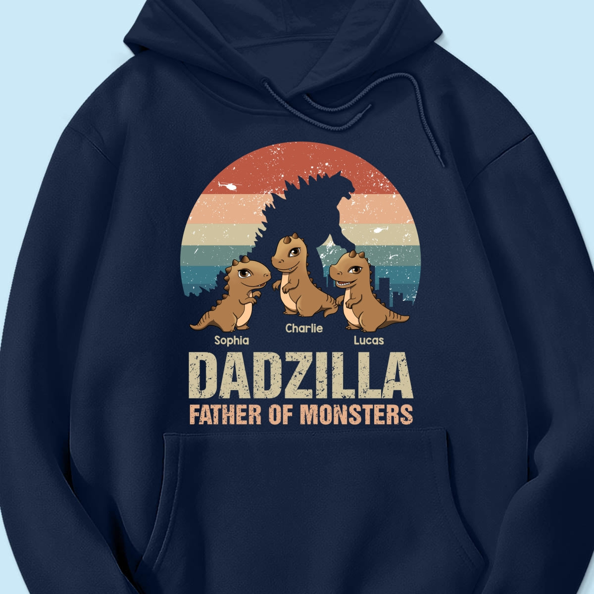 Dadzilla Retro Dinosaurs Personalized Shirt