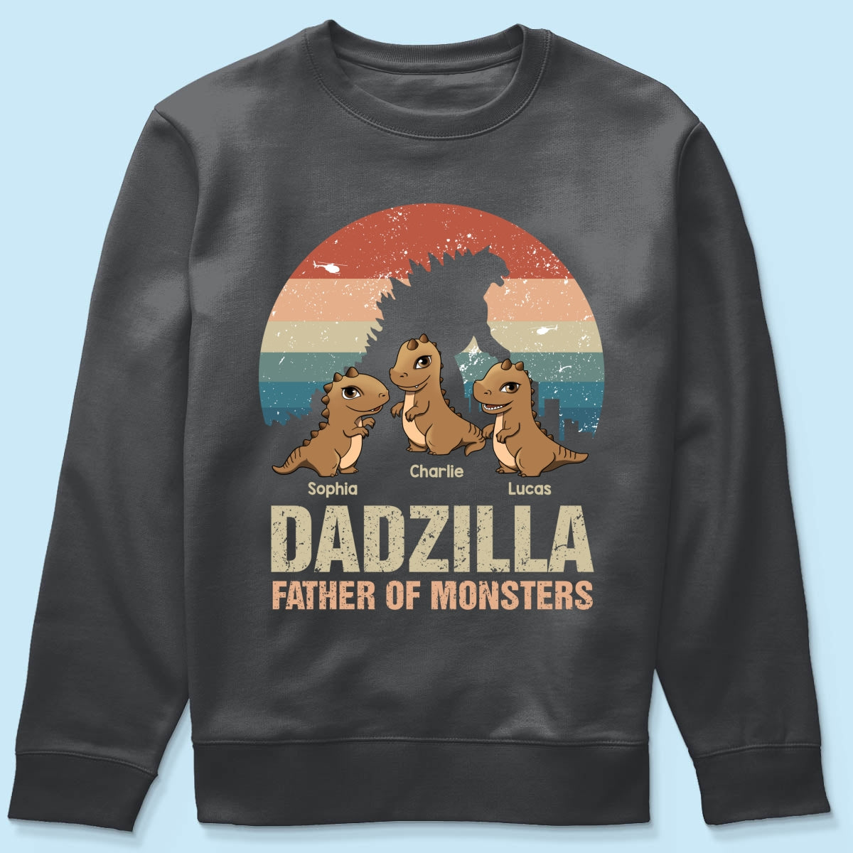 Dadzilla Retro Dinosaurs Personalized Shirt
