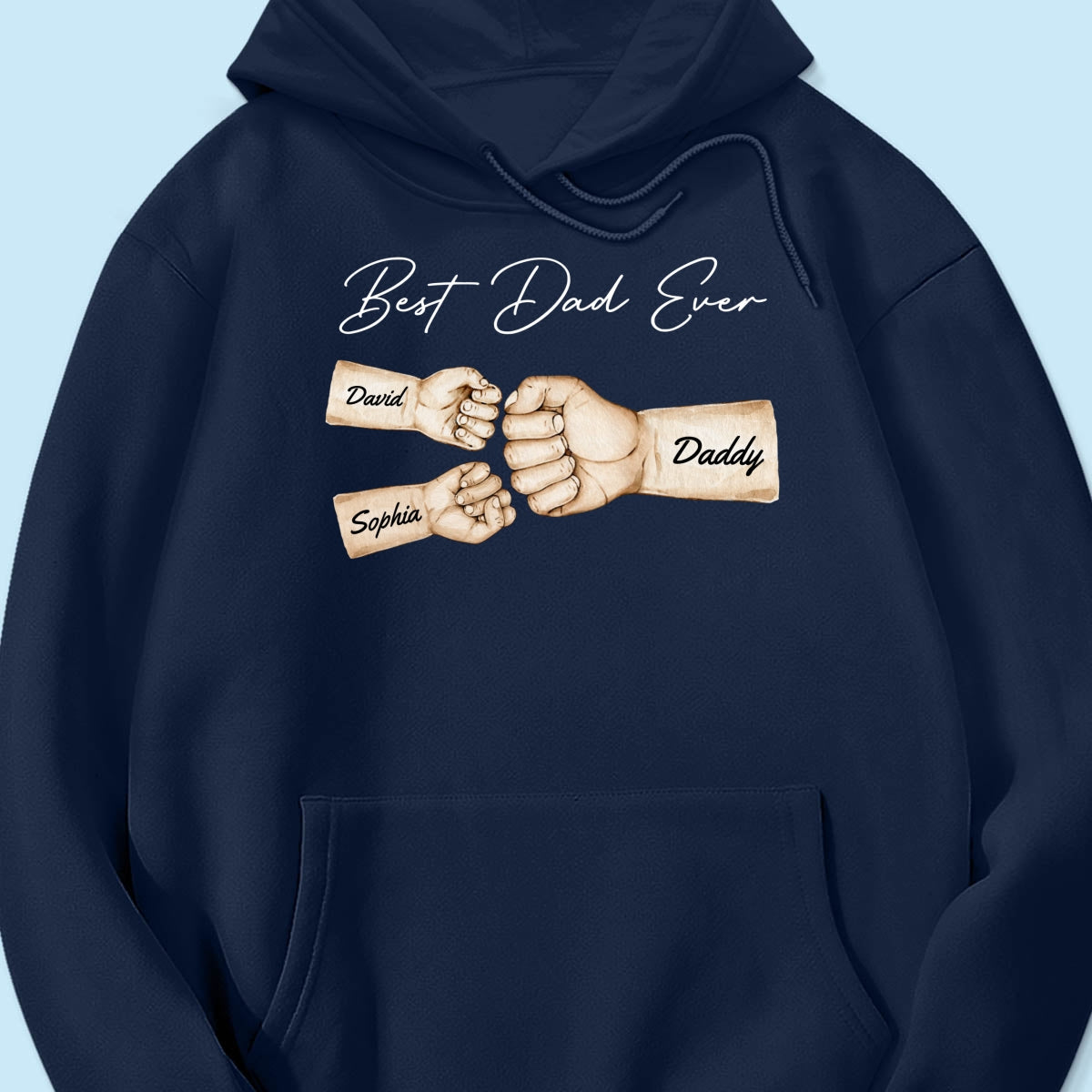 Best Dad Ever Fist Bump Dad & Kids Names Personalized Shirt