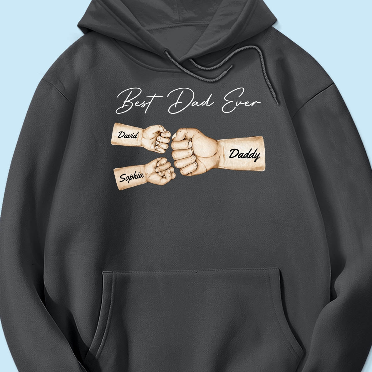 Best Dad Ever Fist Bump Dad & Kids Names Personalized Shirt