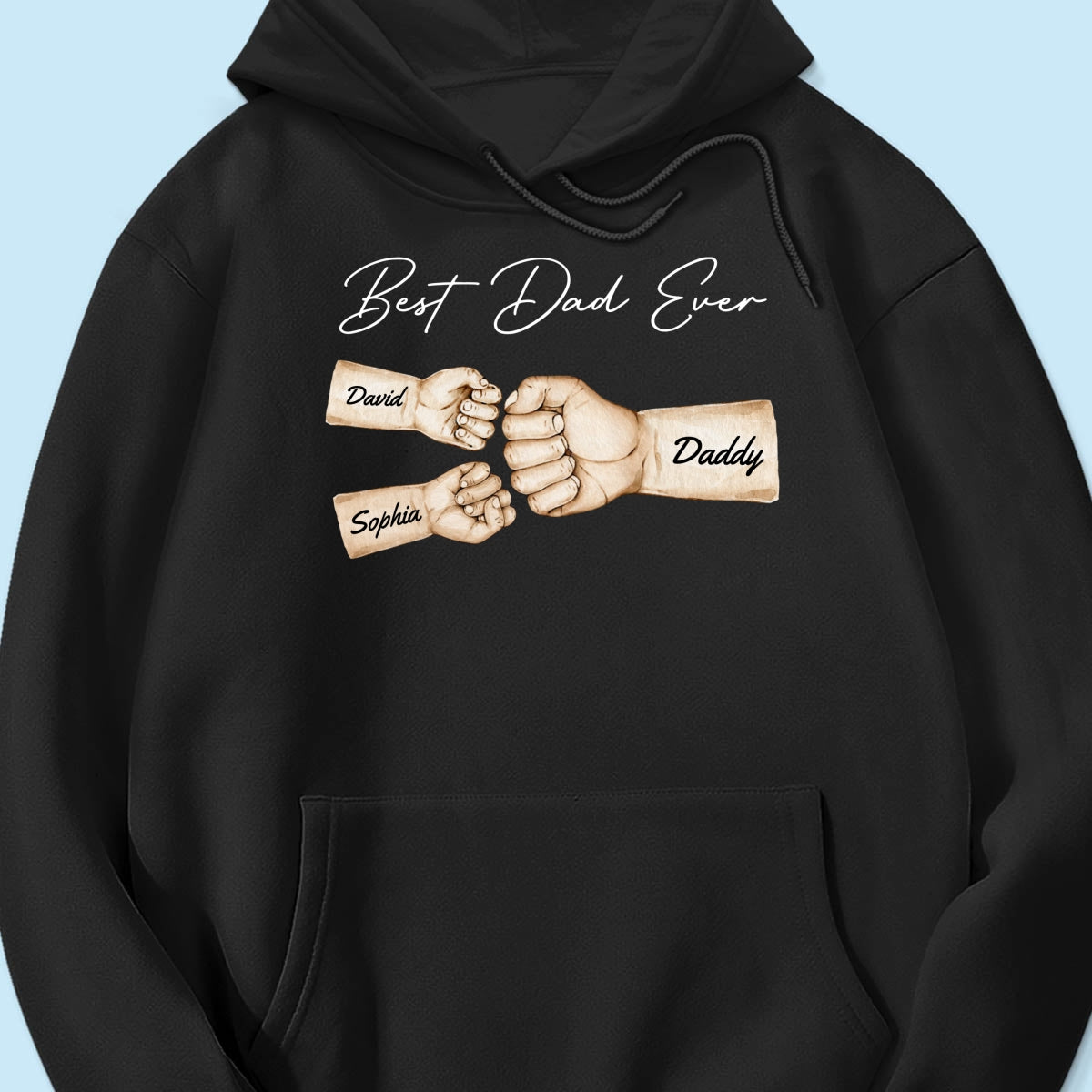 Best Dad Ever Fist Bump Dad & Kids Names Personalized Shirt