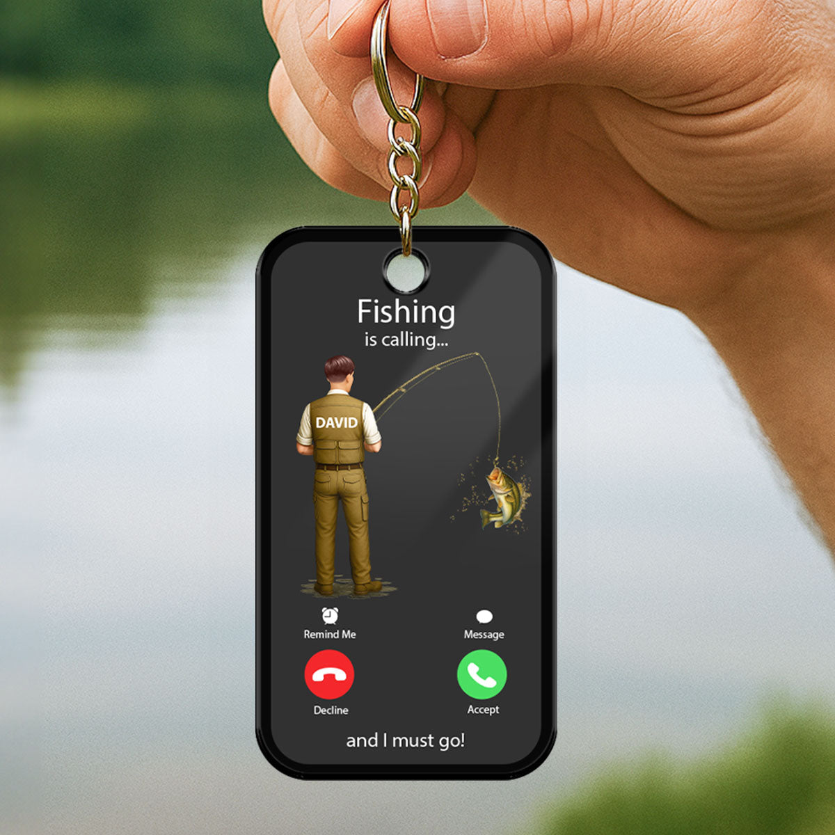Fishing Calling Personalized Acrylic Keychain, Funny gift for Fisherman