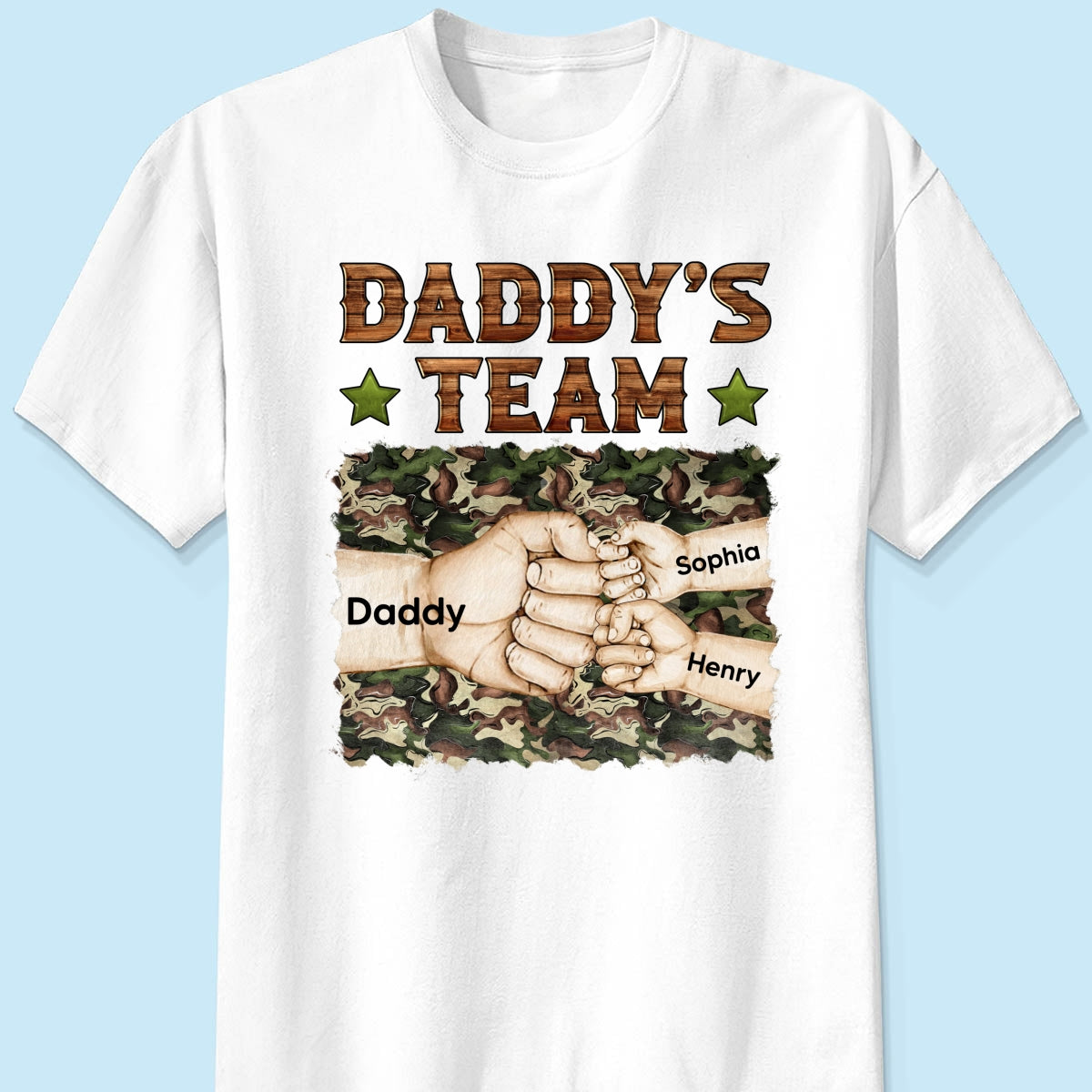 Daddy‘s Team Fist Bump Camouflage Personalized Shirt