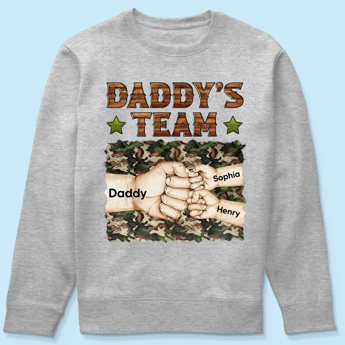 Daddy‘s Team Fist Bump Camouflage Personalized Shirt