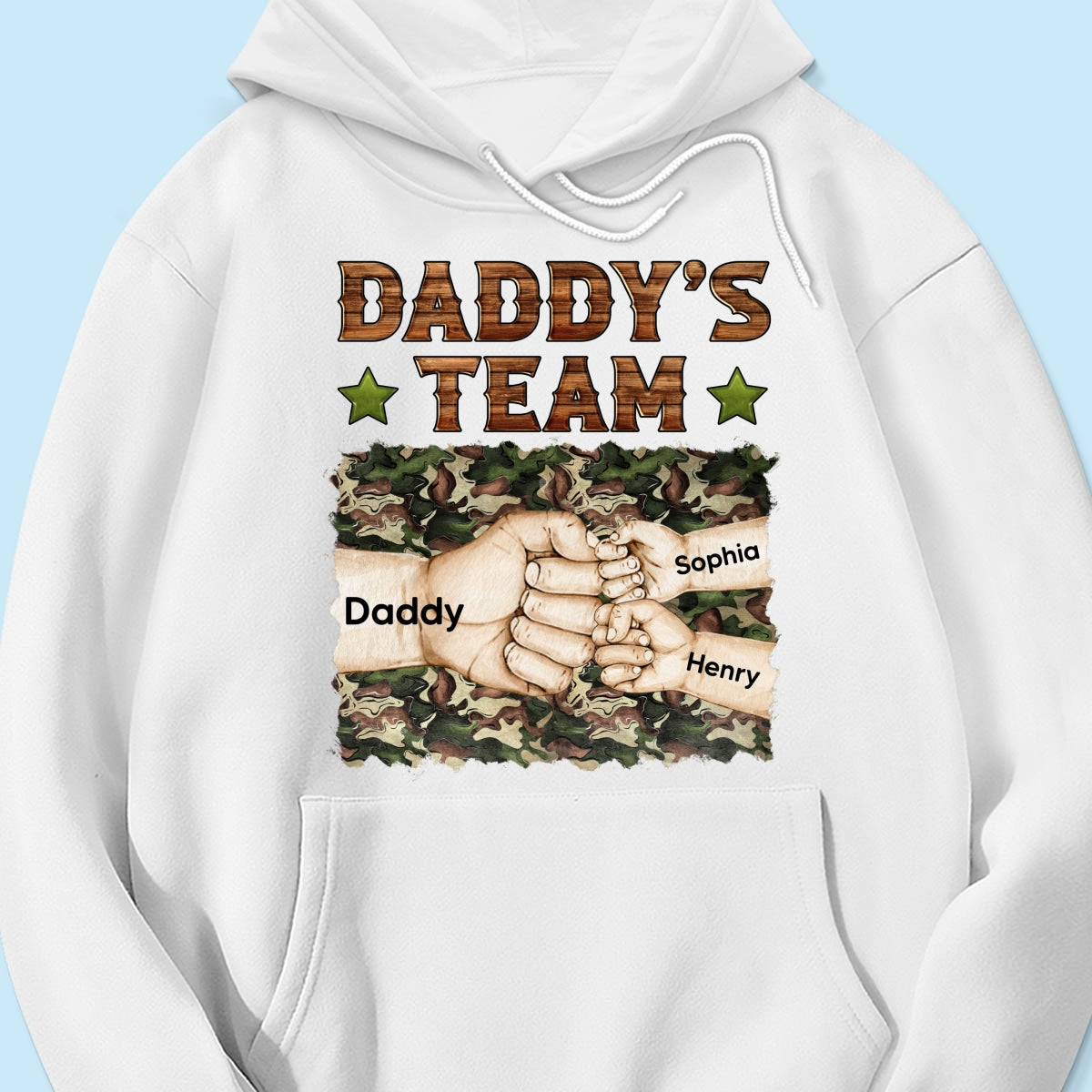 Daddy‘s Team Fist Bump Camouflage Personalized Shirt