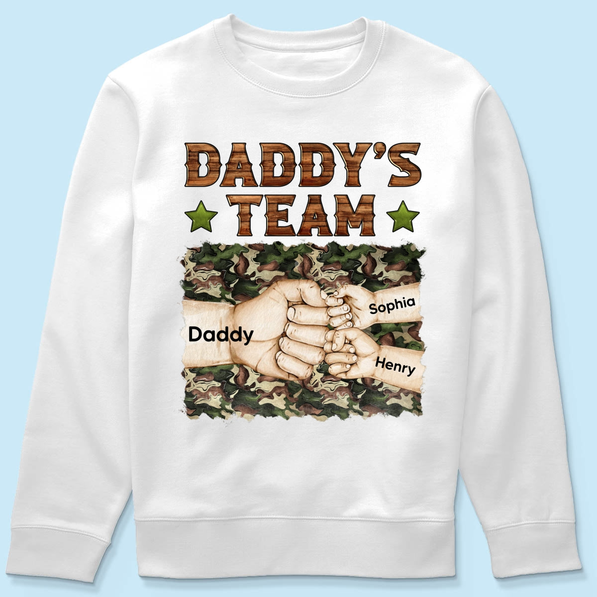 Daddy‘s Team Fist Bump Camouflage Personalized Shirt
