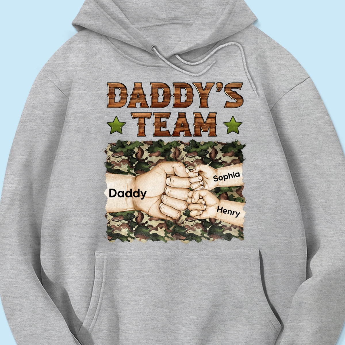 Daddy‘s Team Fist Bump Camouflage Personalized Shirt